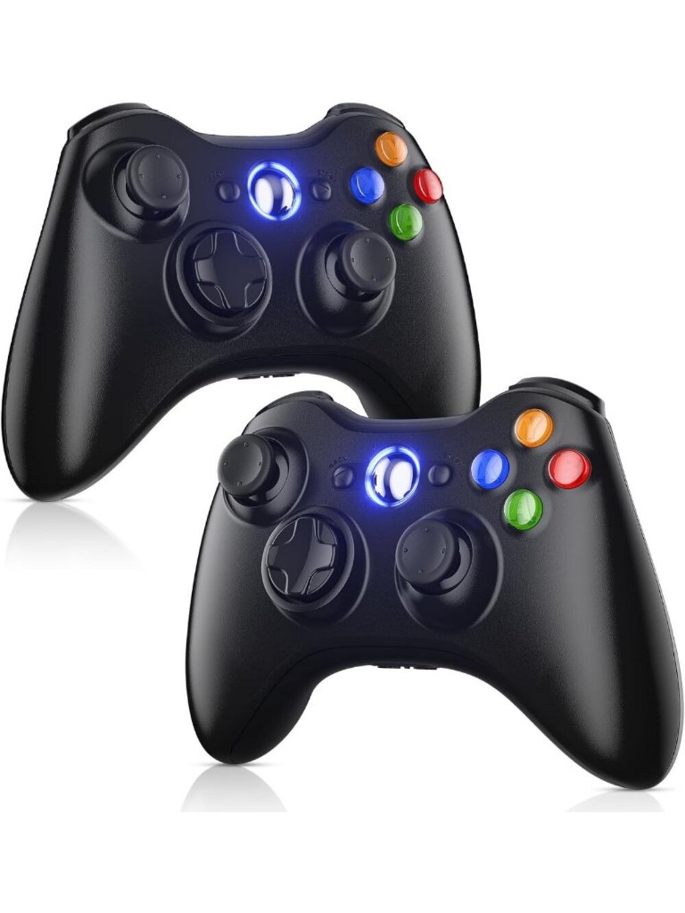 2 Pack Wireless Gamepad Controllers for Xbox 360 & PC - Upgraded Joystick